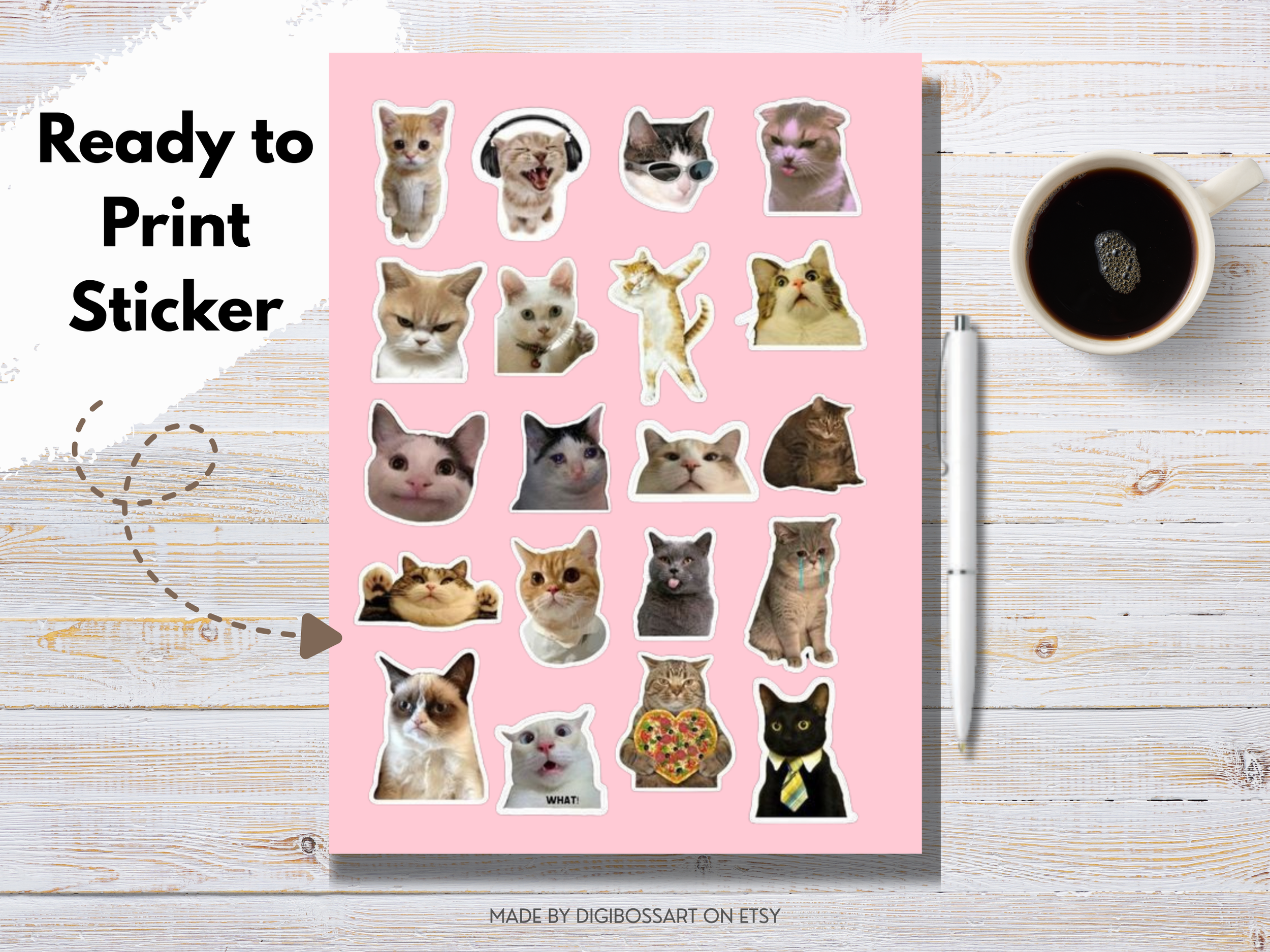 cat stickers printable