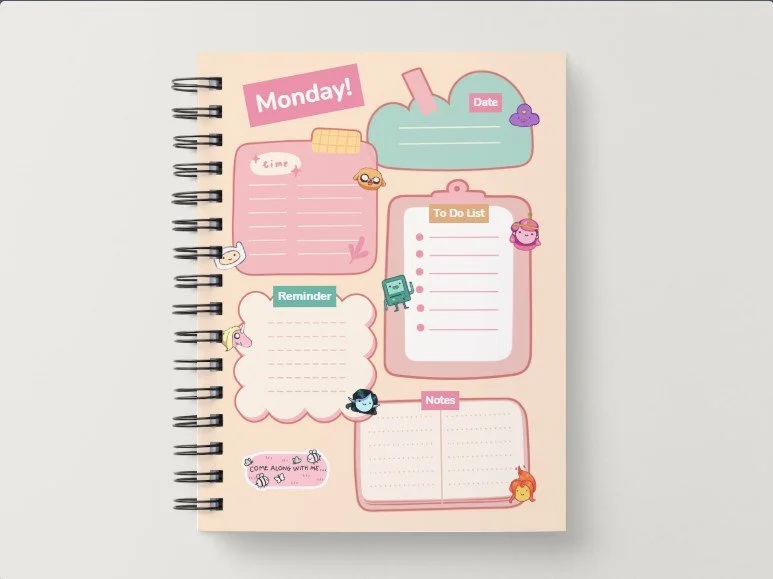 Printable undated daily planner with goals, tasks, and notes, adventure-inspired design