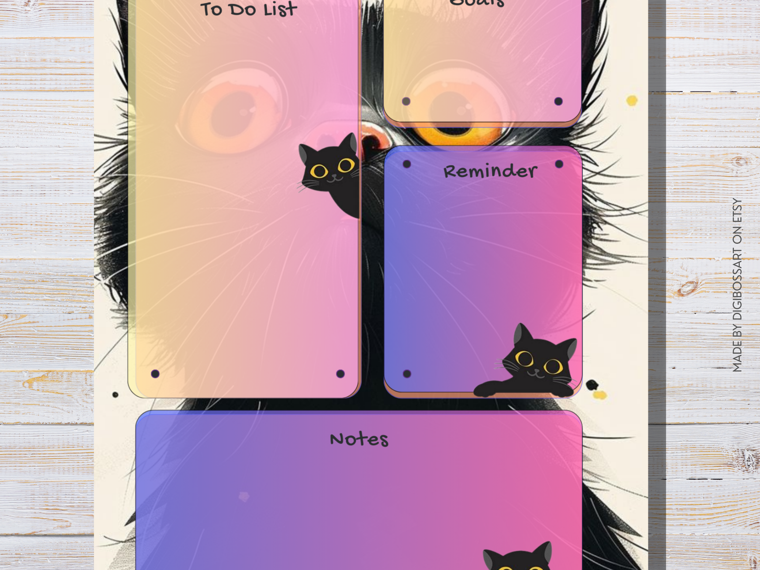 black cat daily planner printable undated