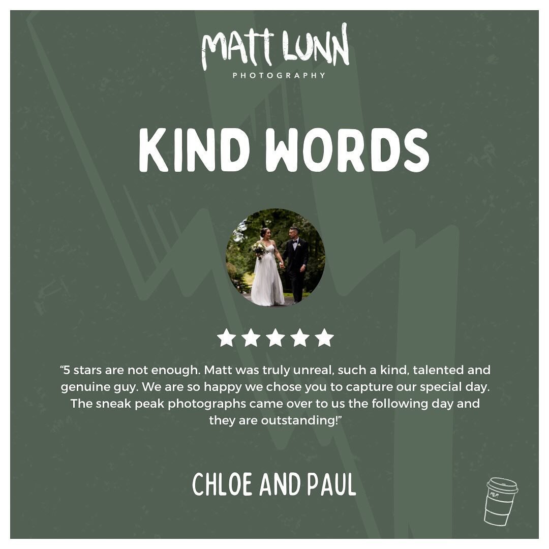 ⚡️ KIND WORDS ⚡️

Another lovely review from Chloe and Paul, who&rsquo;s wedding I captured back last year at @shrigleyhallhotel 🤘🏻

Absolutely love reading reviews from couples, it&rsquo;s always so humbling to read! 📸

⚠️ 2024 is 65% booked! ⚠️
