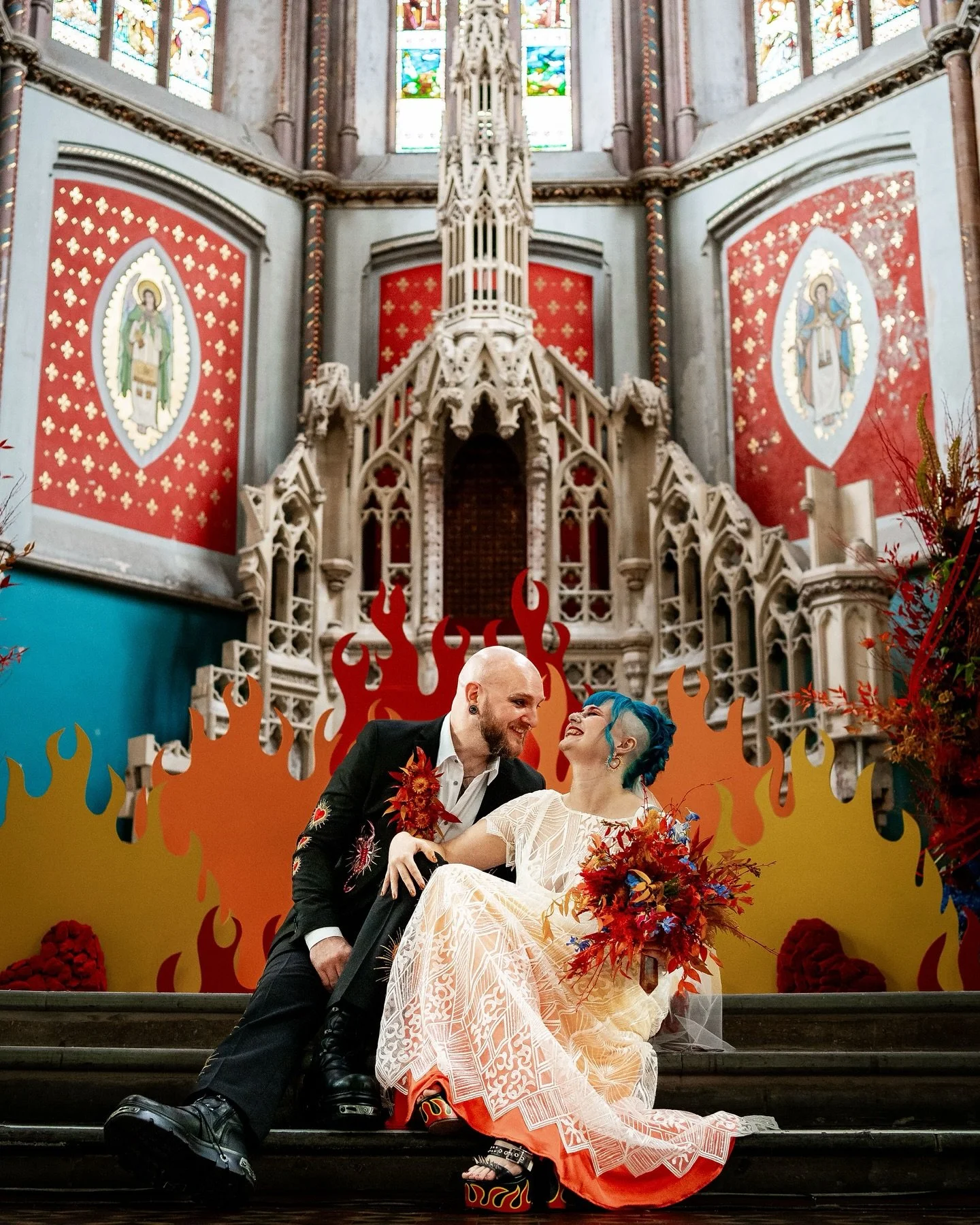 ⚡️ STYLED SHOOT&hellip;

Last week I had the absolute privilege of being a part of this awesome shoot! 🔥

Concept &amp; organised by @altweddingfair 

Models: Rosie (she/they) @jinxed.13 and Mike (he/him) @firstclassmichael 

Photos by @altweddingco