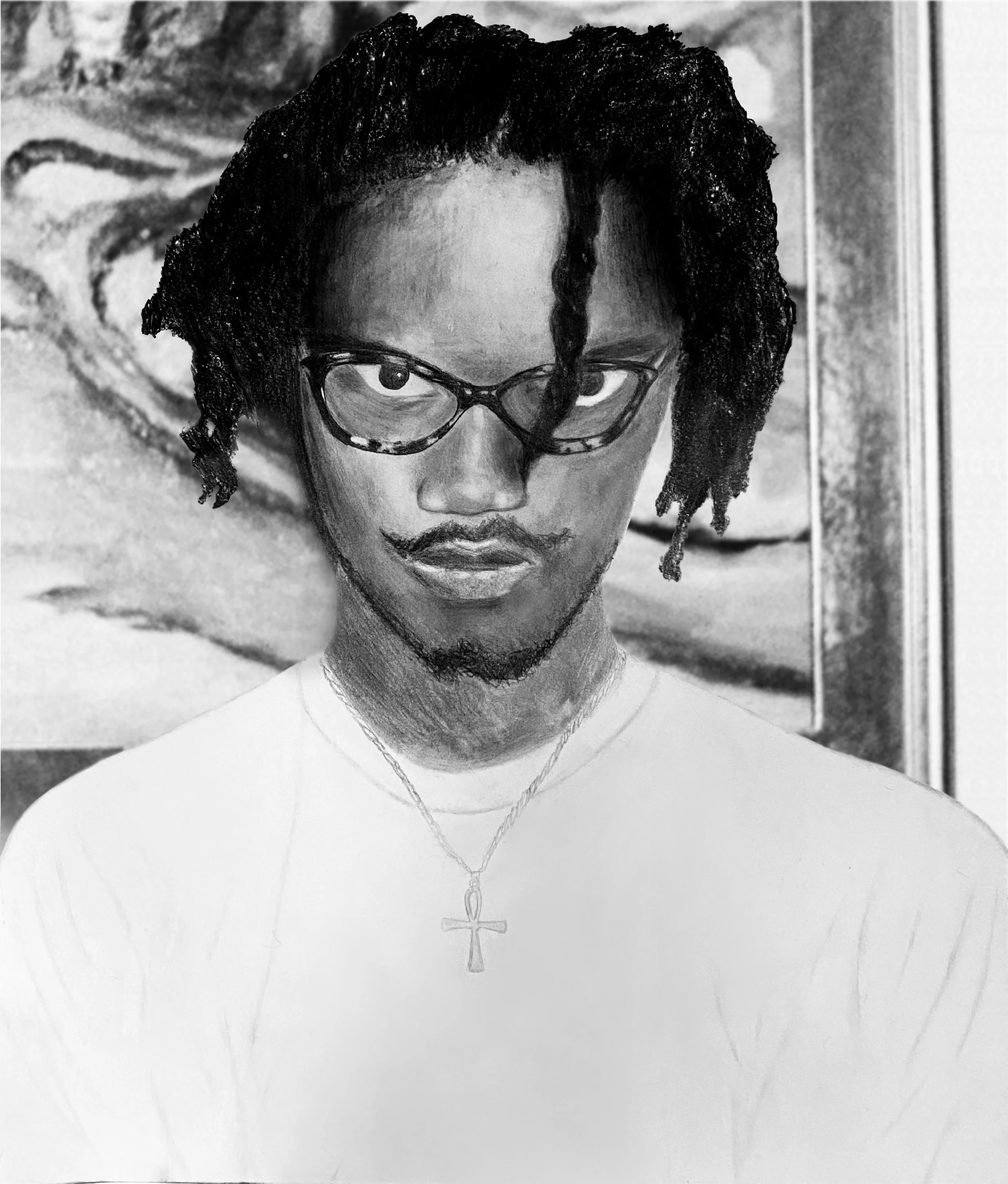 Sketch: Kaine,
Pencil on paper, 20" x 24", 2020