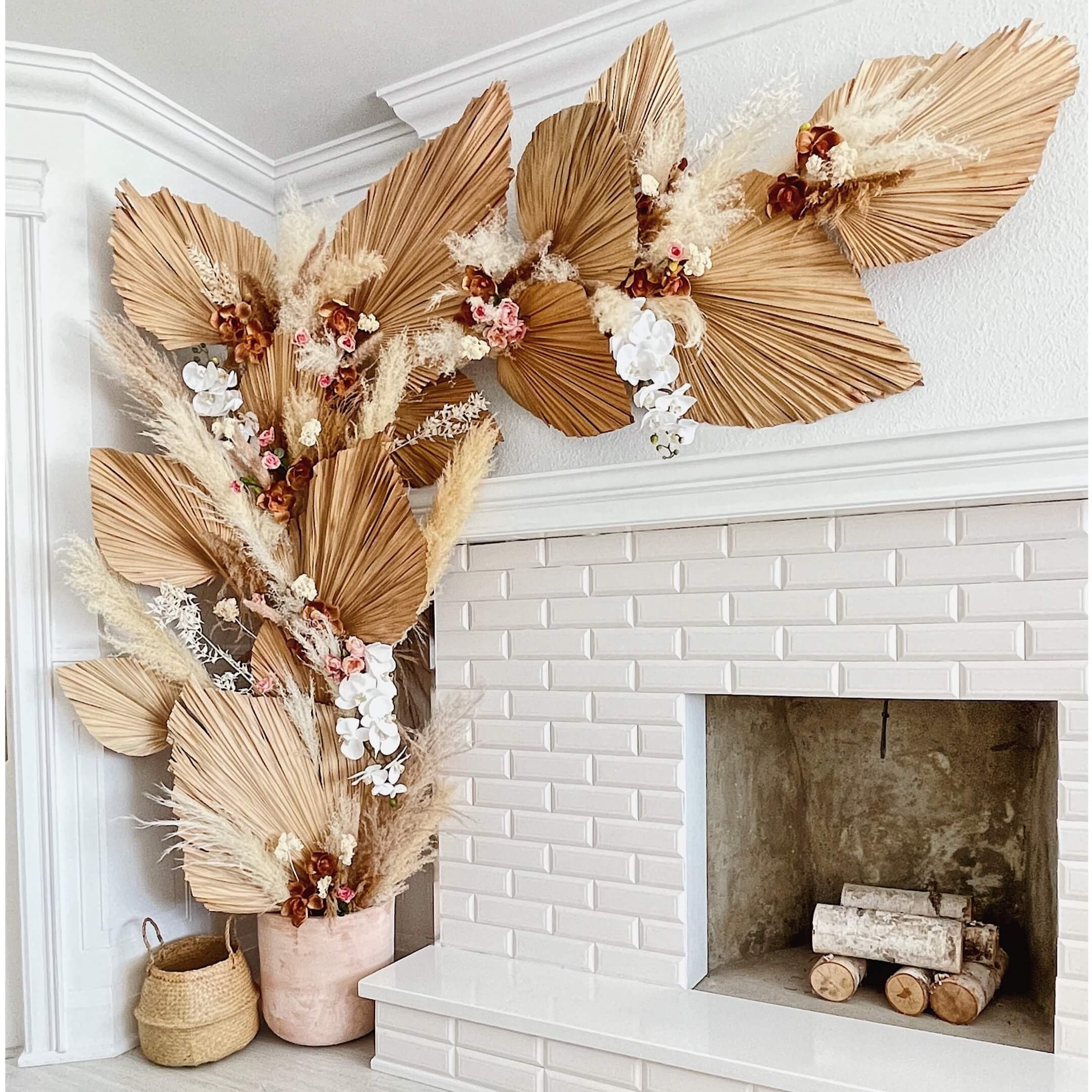 Dried Floral Palms Installation