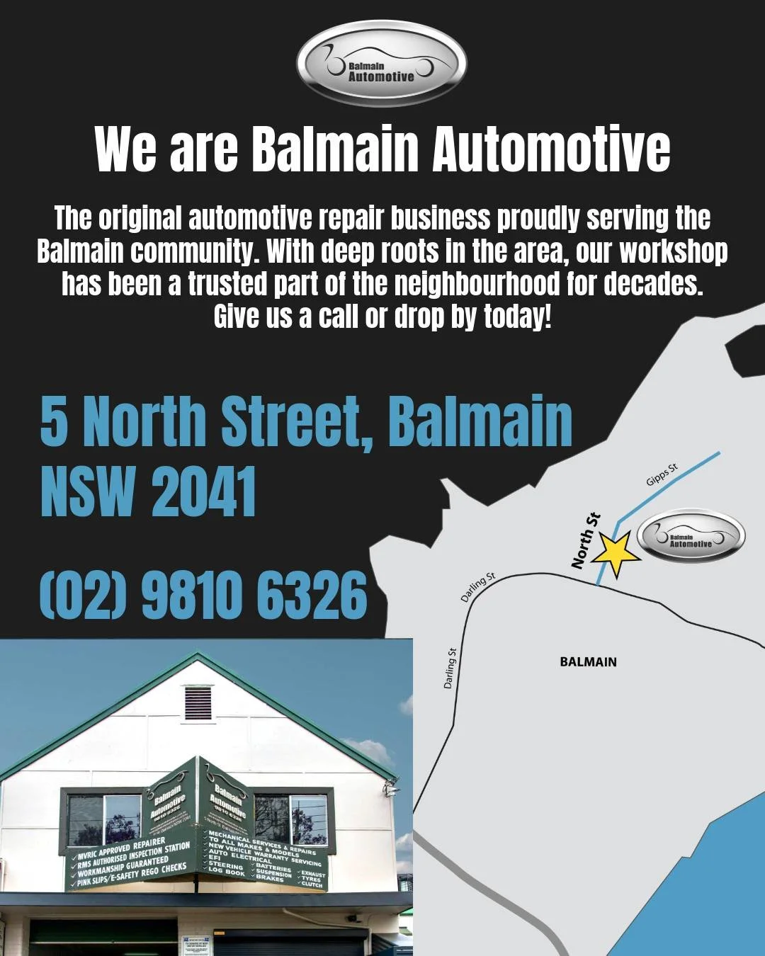 🔧 Proudly Balmain Automotive &mdash; Your Local Original
We&rsquo;ve had a few people recently tell us they thought they were booking with us, but accidentally ended up elsewhere. Just a friendly heads-up:
We are Balmain Automotive, the original, co
