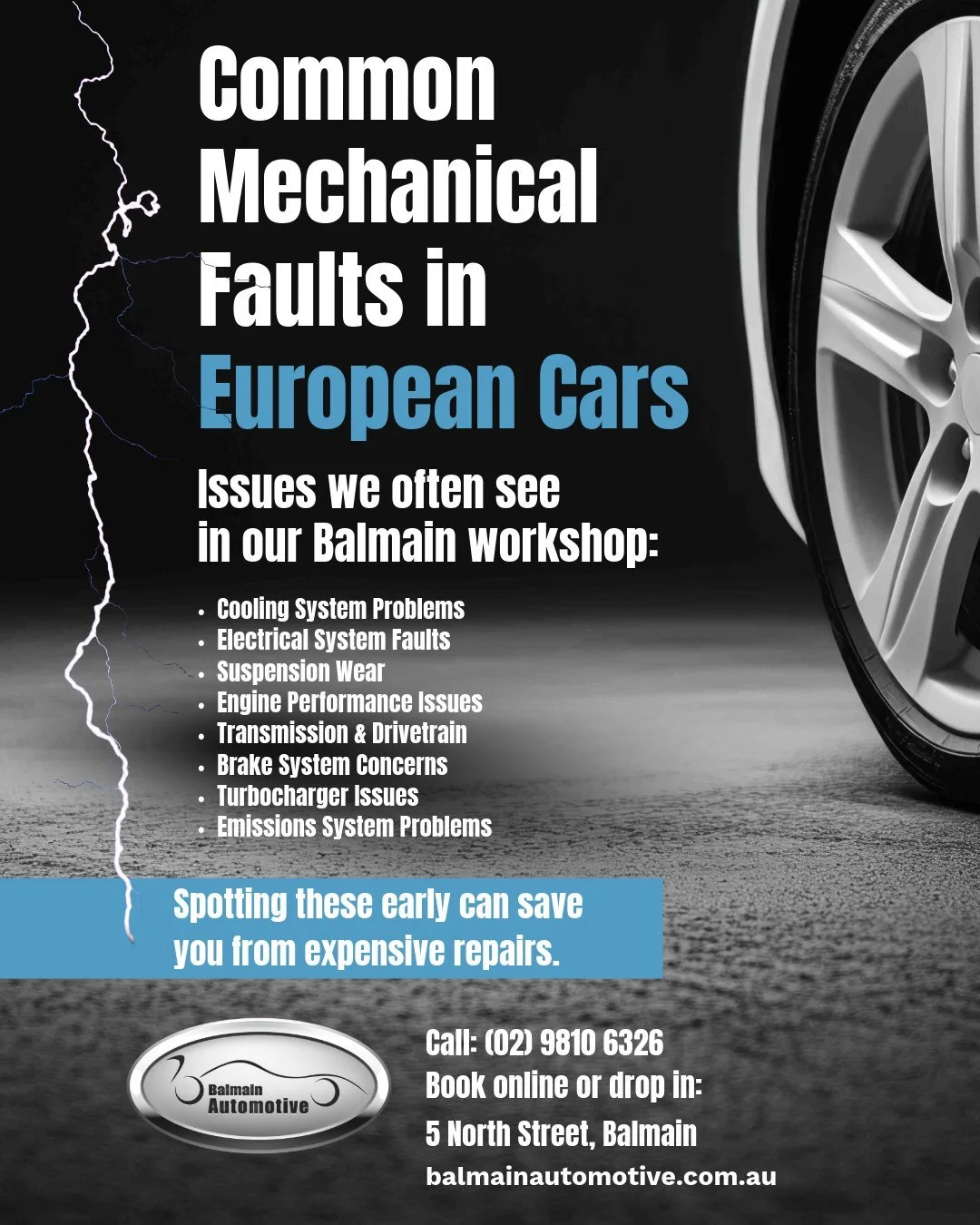 🚗 Common Mechanical Faults in European Cars &ndash; What to Watch For
Owning an Audi, BMW, Porsche, or VW? These finely engineered machines need a little extra care to keep them running at their best. Here are the issues we see most often in our Bal