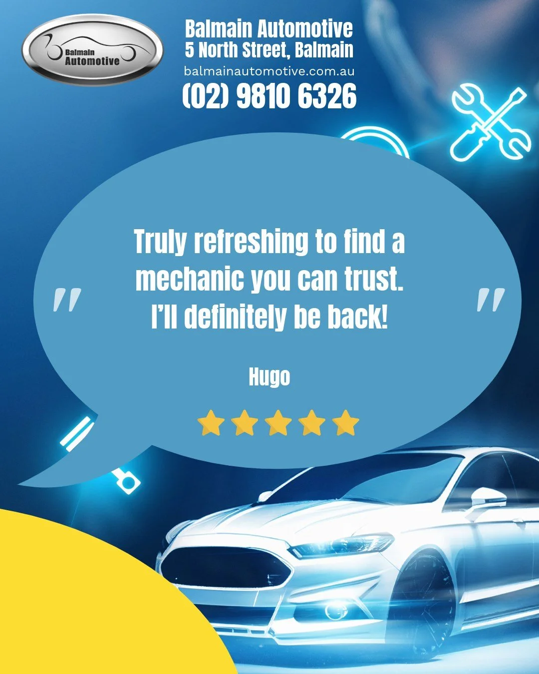 ⭐ What Our Customers Say ⭐

&quot;Took my Mercedes to Balmain Automotive ...They did a quick diagnostic at no charge, clearly explained the problem, laid out all my options...Truly refreshing to find a mechanic you can trust. I&rsquo;ll definitely be