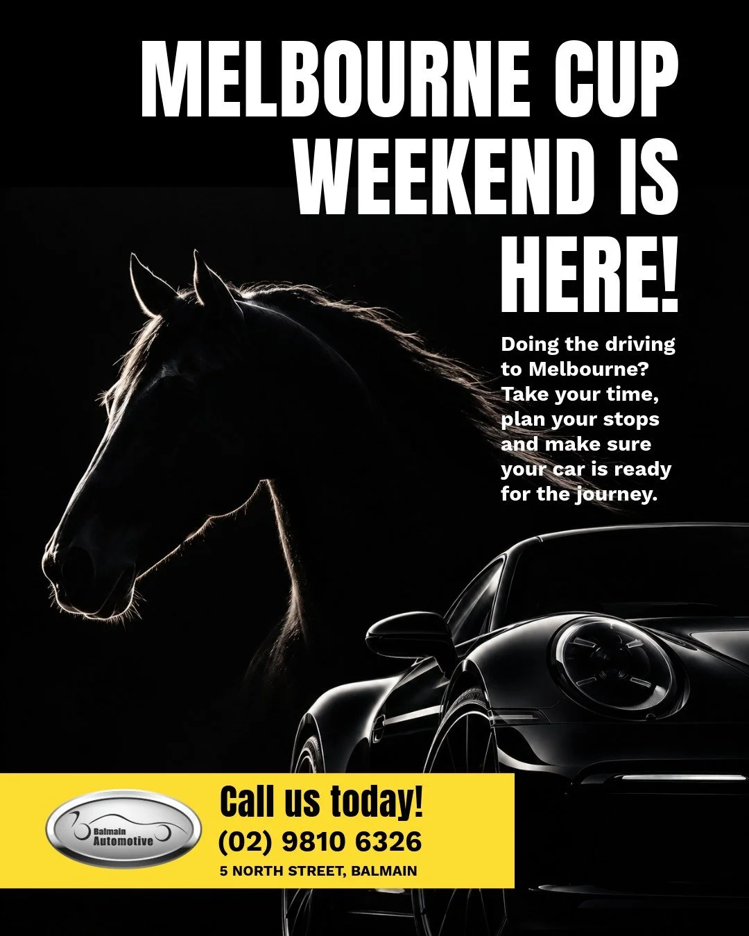 🏇 MELBOURNE CUP WEEKEND IS HERE! 🥂

Heading down to Melbourne for a long weekend at the races? Or staying closer to home?

Whether you're hitting the highway or catching up with friends this weekend, we hope you have a fantastic time!

If you're dr