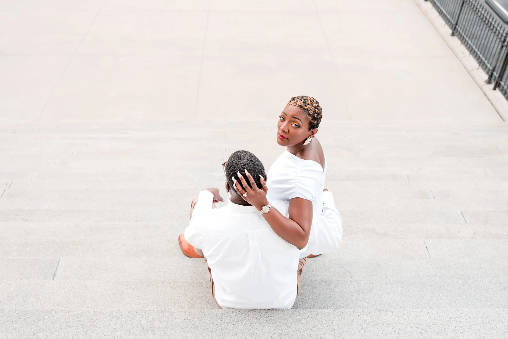 Charleston engagement session at The Custom House with April and Willie.