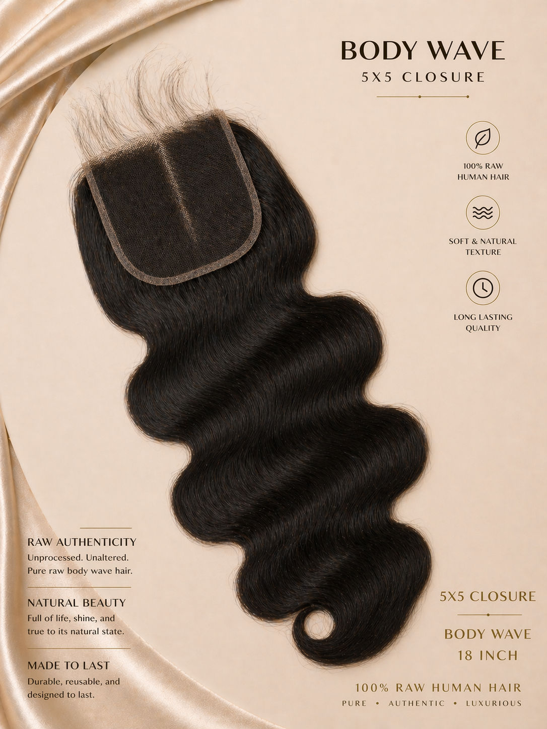 5 x 5 Closure - Body Wave (18 in)