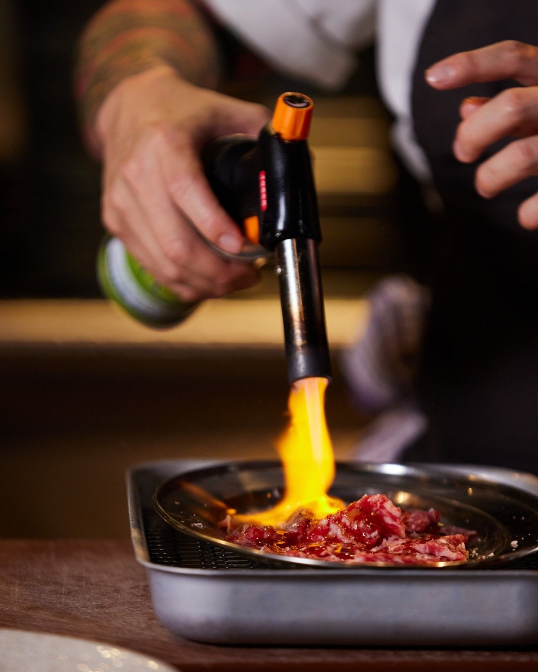 🔥 Japanese Blowtorch Beef, Done Right. At Wrights, we know that when you&rsquo;re working with top-grade Wagyu, technique matters just as much as the cut.

That&rsquo;s why chefs turn to aburi, the art of flame-searing.
A quick blast with a Japanese