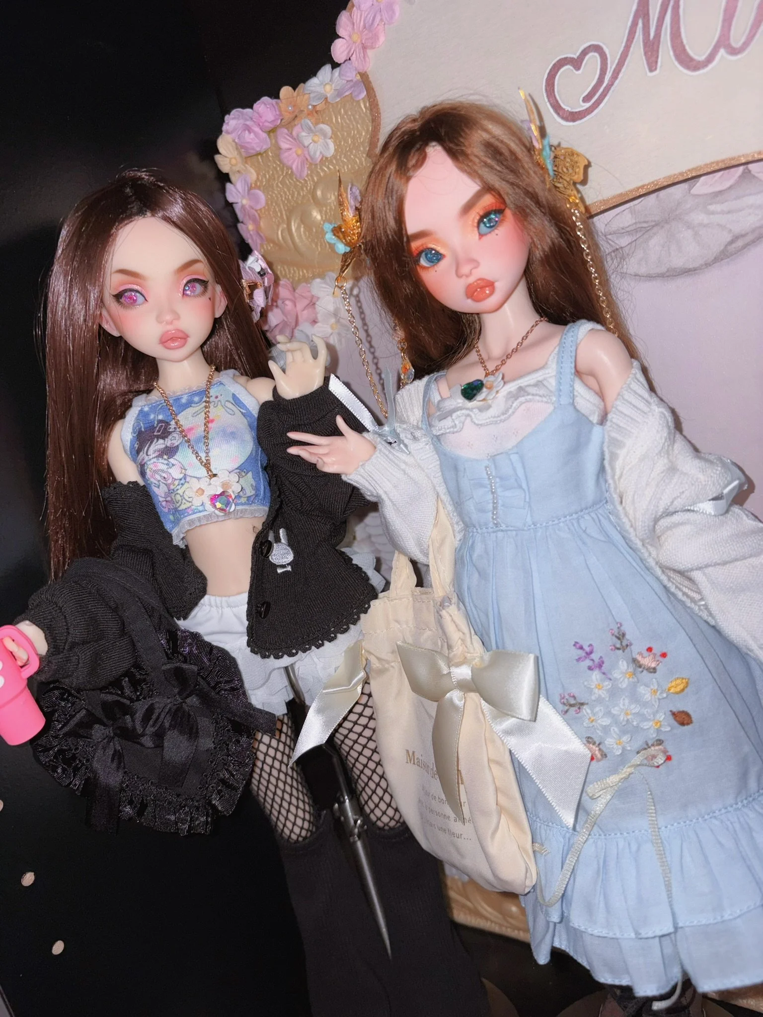 Two Asella Noble Dolls Raspberry OOAK one of a kind BJD ball jointed dolls with custom faceups from Preciouslilyaesthetics