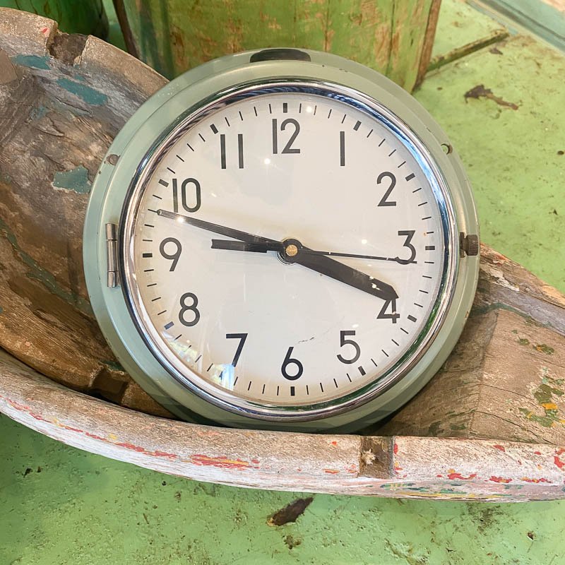 VINTAGE SALVAGE NAVY CLOCK