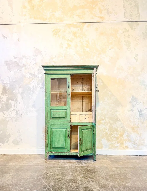 Marigold-Interiors-Vintage-Green-Display-Cabinet-J25207-open-view.jpg