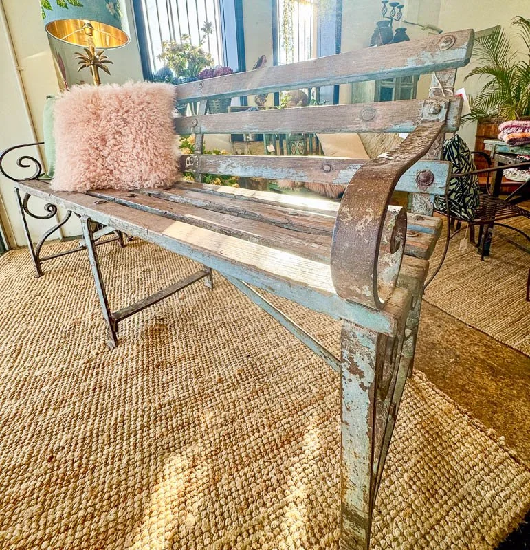 marigold-interiors-garden-bench-seat-iron-legs-patina.jpg