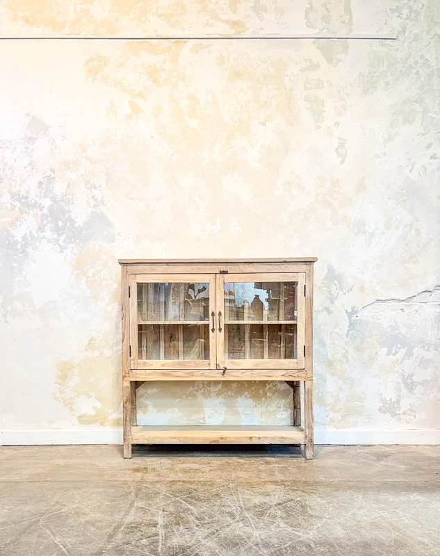 Wooden Glass Cabinet with Shelf