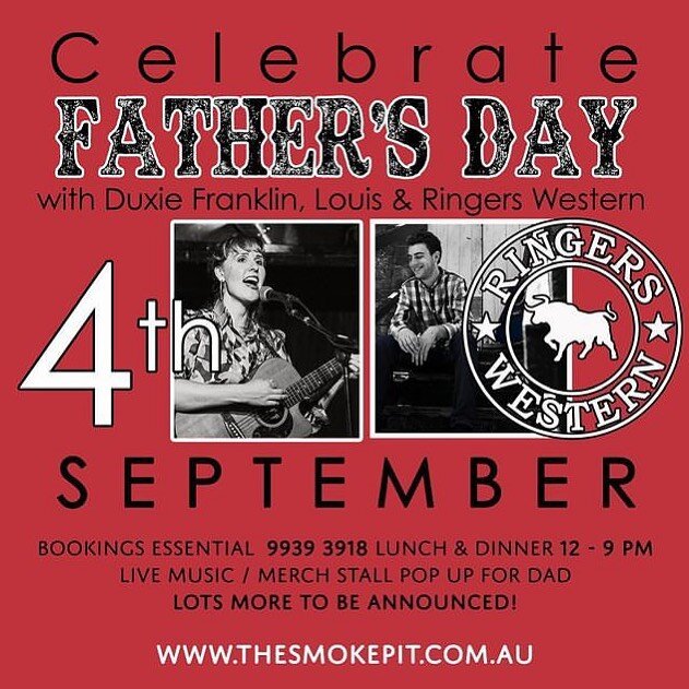 Back to it this Sunday at @the_smoke_pit_ from 12pm with @louis_justlouis  Also with a merch pop-up stall from @ringerswestern yeehaw 🤠👢🐴🍔🥜🍺

#thesmokepit #texasbbq #texanbbq #texanfood #whatsonfathersday #fathersday #whatsonmelbourne #livemusi