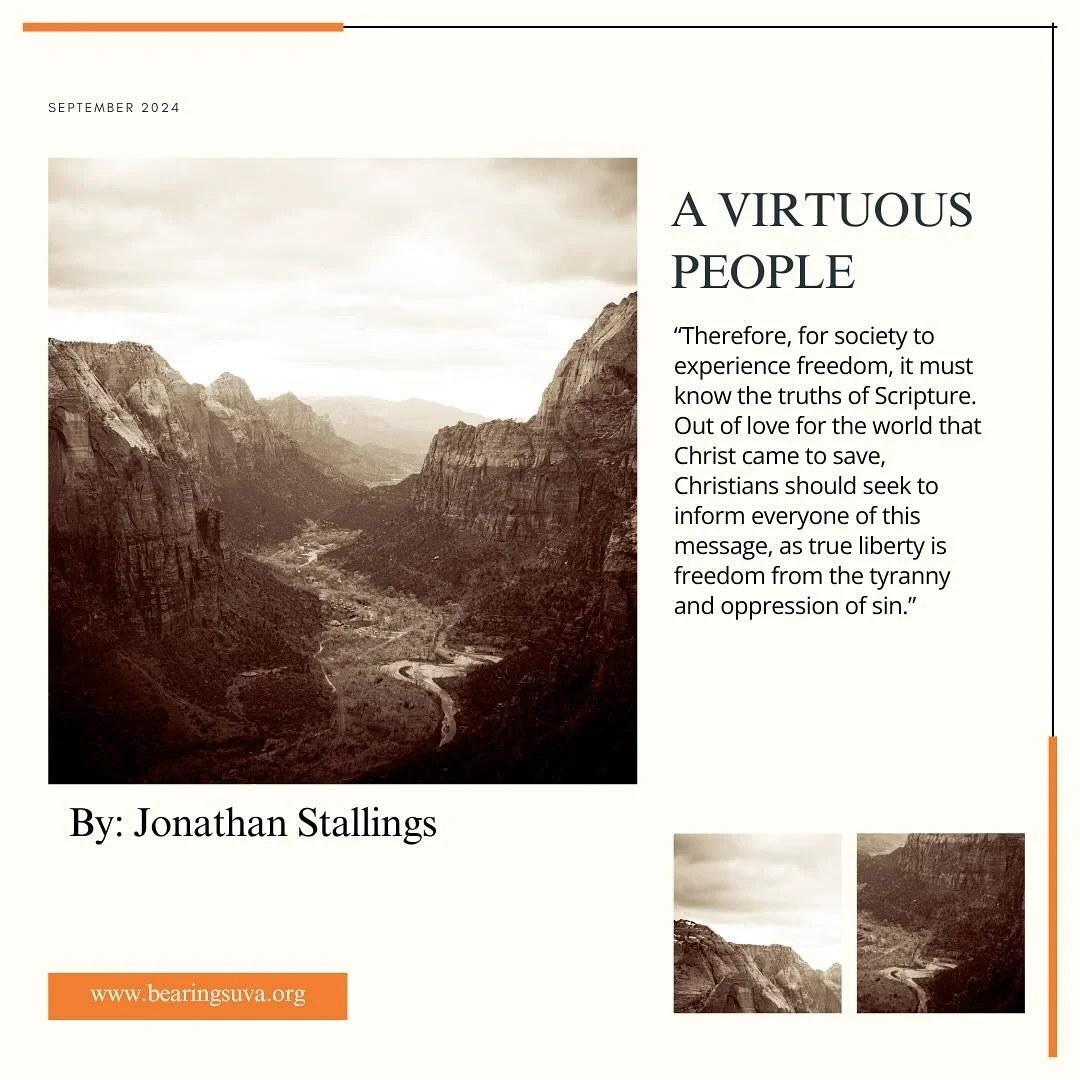 The Issue 8 blog series continues with &ldquo;A Virtuous People&rdquo; by Jonathan stallings. It is a timely read and reflection on virtue in an increasingly polarized society!

Link in bio!

[Photo courtesy of Thomas Laughrige]