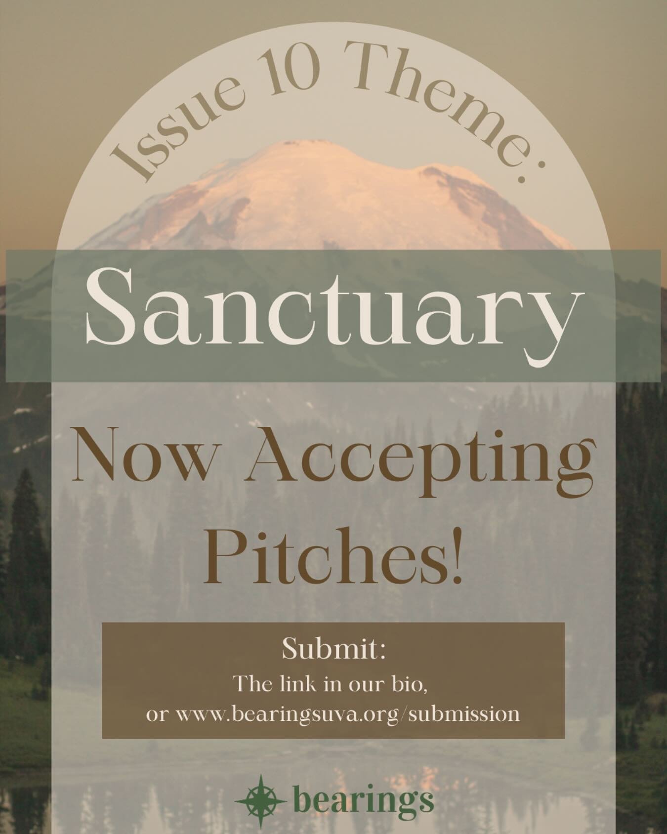 We are excited to announce our next issue&rsquo;s theme is &ldquo;Sanctuary&rdquo;! Pitch Submissions are due Sunday March 2nd. We cannot wait to hear your ideas, and collaborate on another amazing journal! 

You can submit your ideas in whatever sta