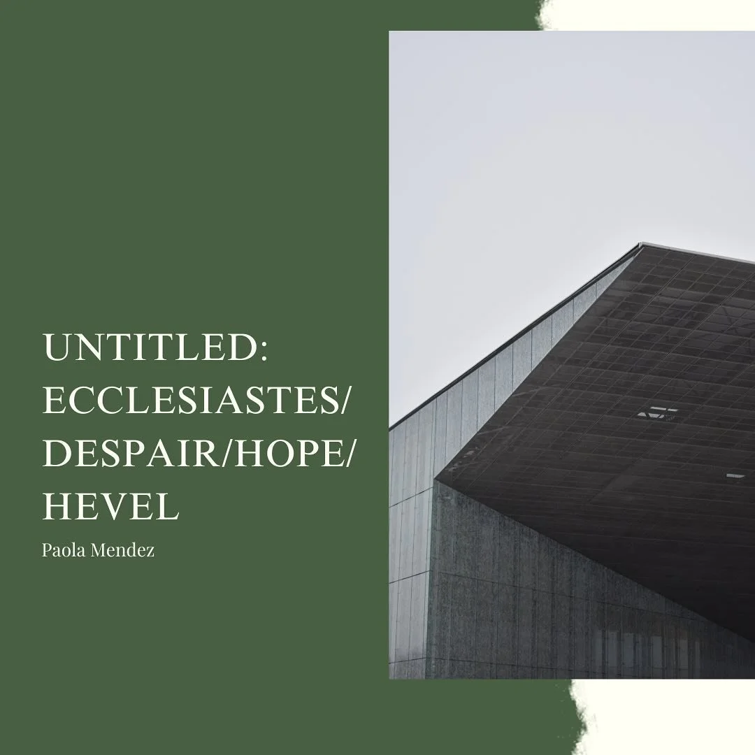 Our next blog post features Paola Mendez&rsquo;s poem inspired by Ecclesiastes. It is a beautiful mediation on the tension between faith and fallenness. 

Take a read using the link in our bio!

[Photo courtesy of Jack Miller]