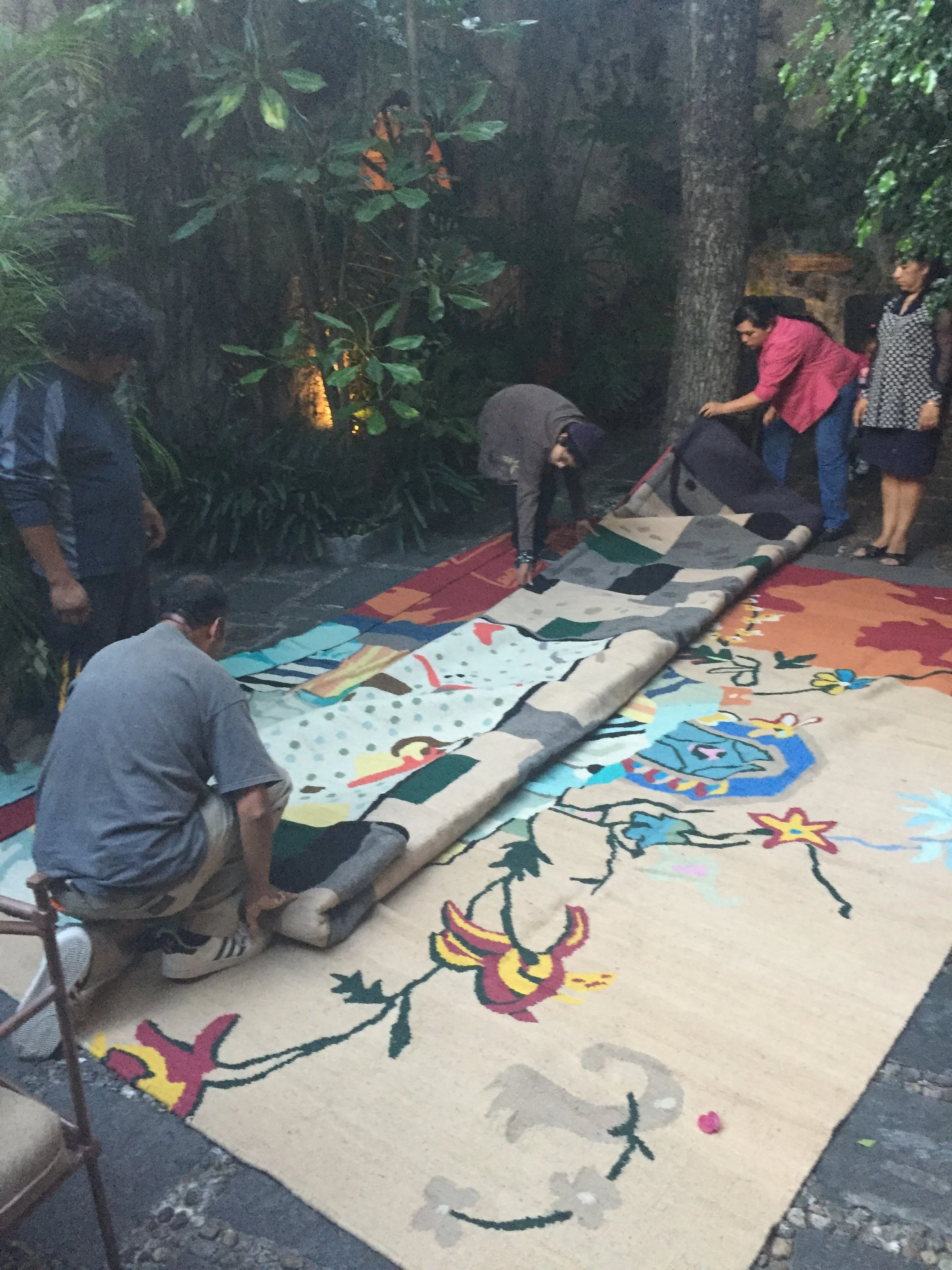 CUSTOM STORY CARPET WITH WEAVERS