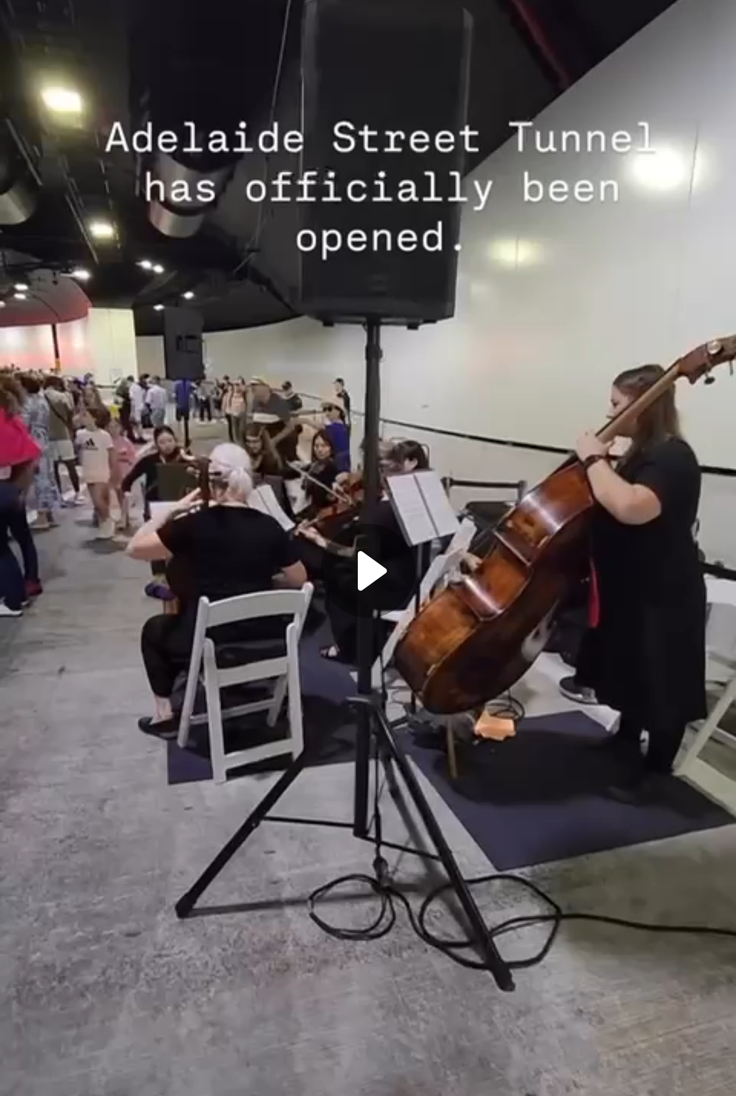 Paradiso playing at the opening of the Adelaide St Tunnel