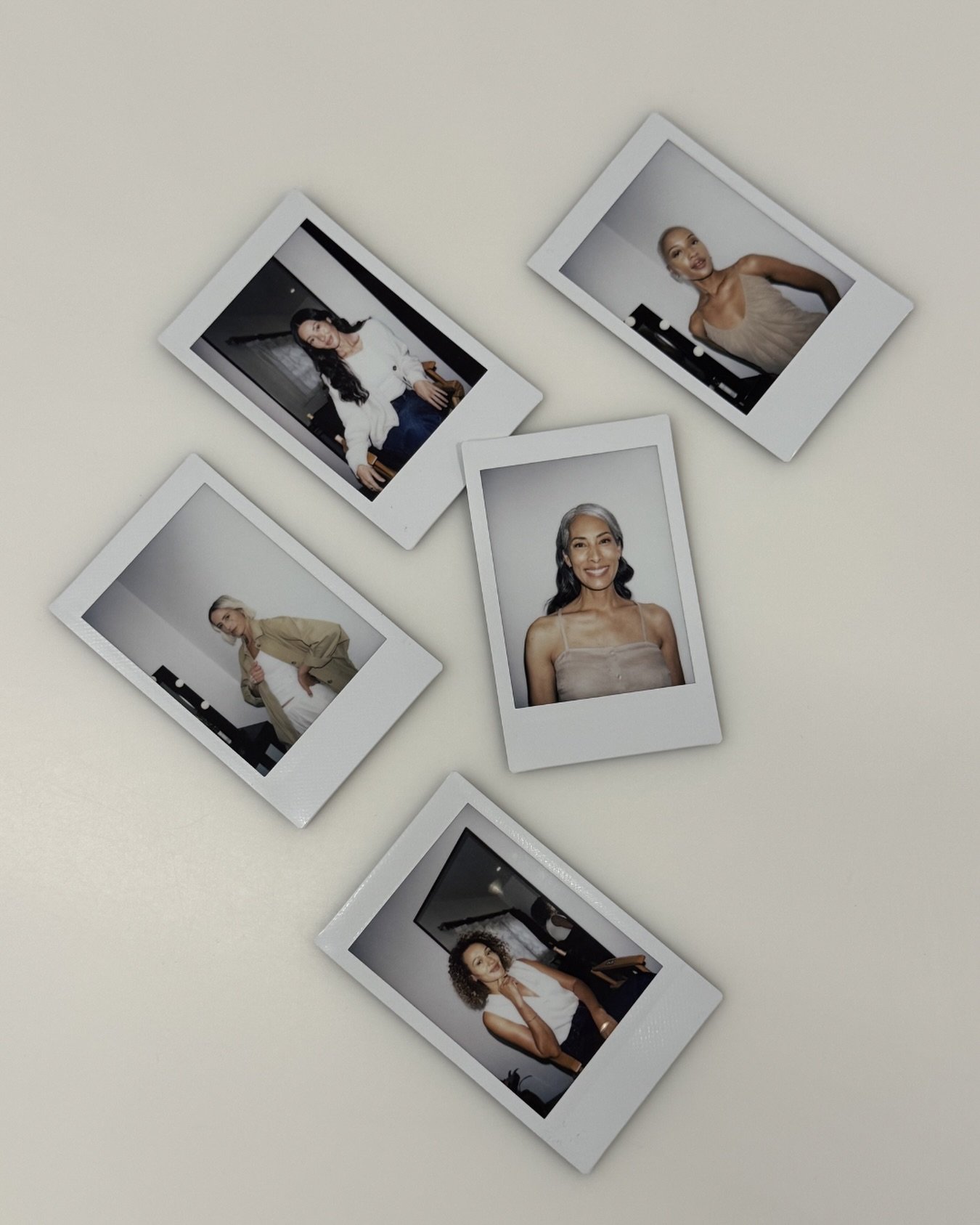Polaroids from set. Capturing the faces, moments, and energy that brought this campaign to life.