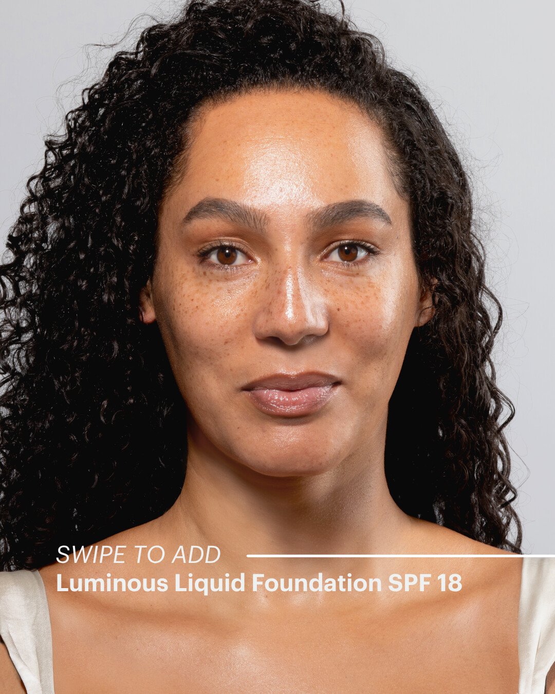 Swipe to see the difference ➡️

Our updated all-mineral Luminous Liquid Foundation SPF 18. Lightweight, buildable coverage with a hydrated, luminous finish.