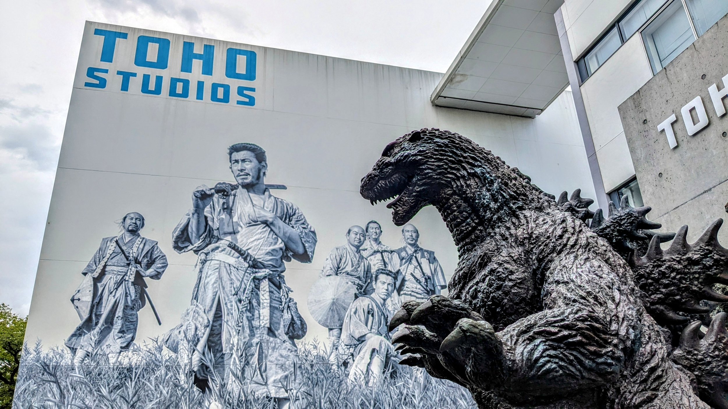 The Godzilla statue at Toho Studios