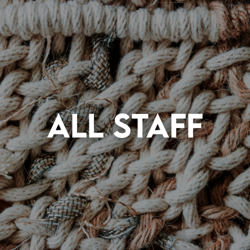 Cotton weave with All Staff text