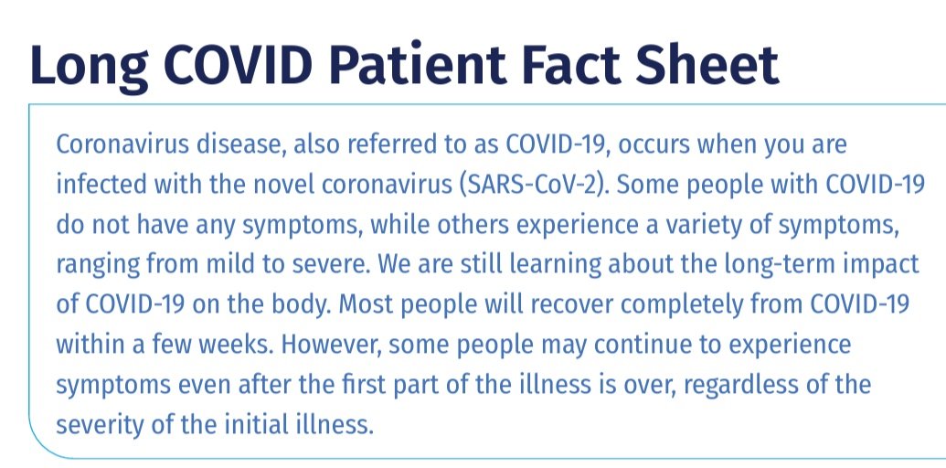 Long COVID Patient Fact Sheet