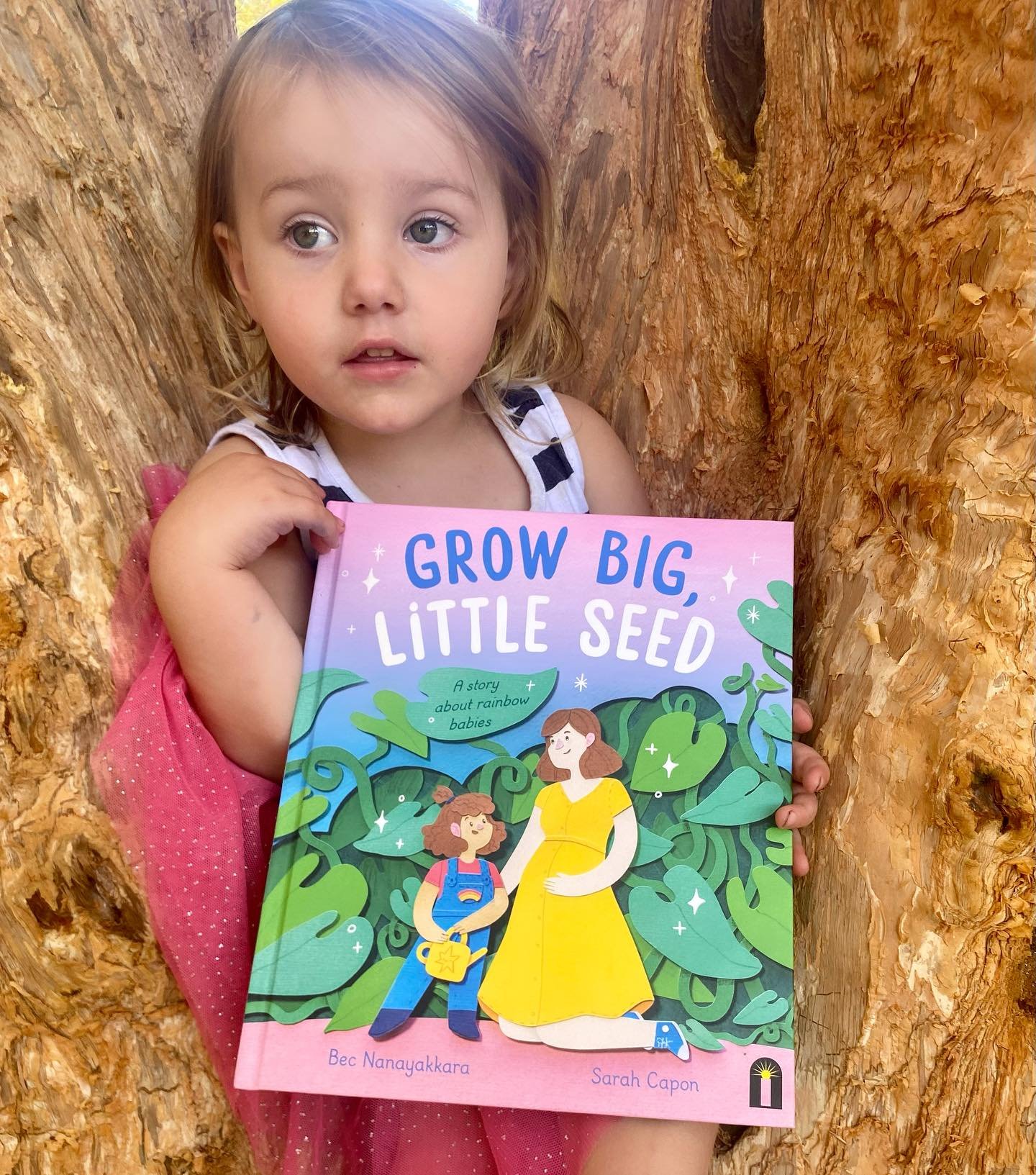 Grow Big Little Seed by @becnanayakkara, illustrated by @eyepicturedthis burst into the world brave, bright and beautiful. ✨

This hopeful story of love, loss and love wraps itself around my heart in special ways. Pictured here with my own longed-for