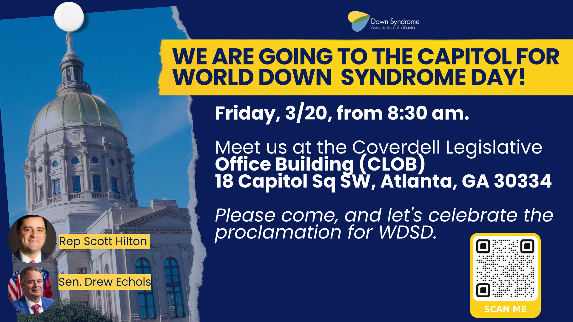 We are going to the Capitol for WDSD!