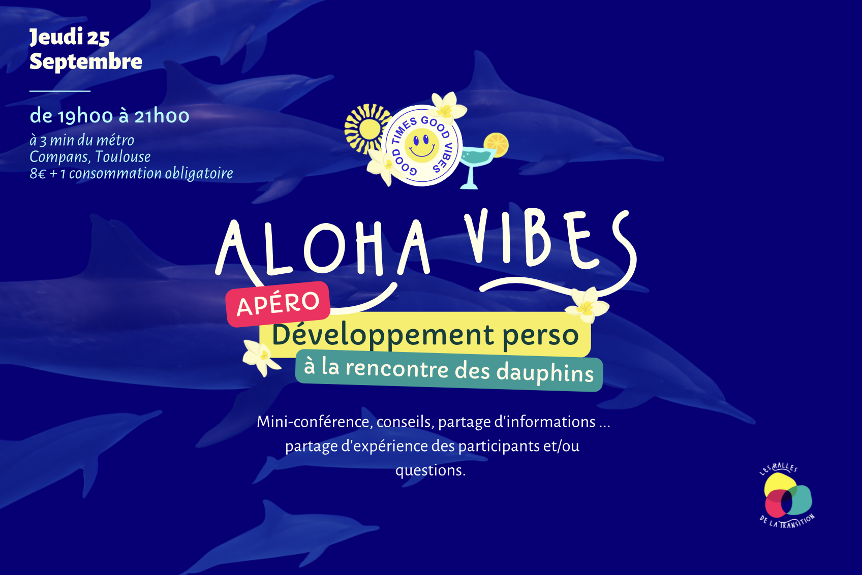 🍸 Apéro Aloha Vibes - Thème : "À la rencontre des dauphins".
