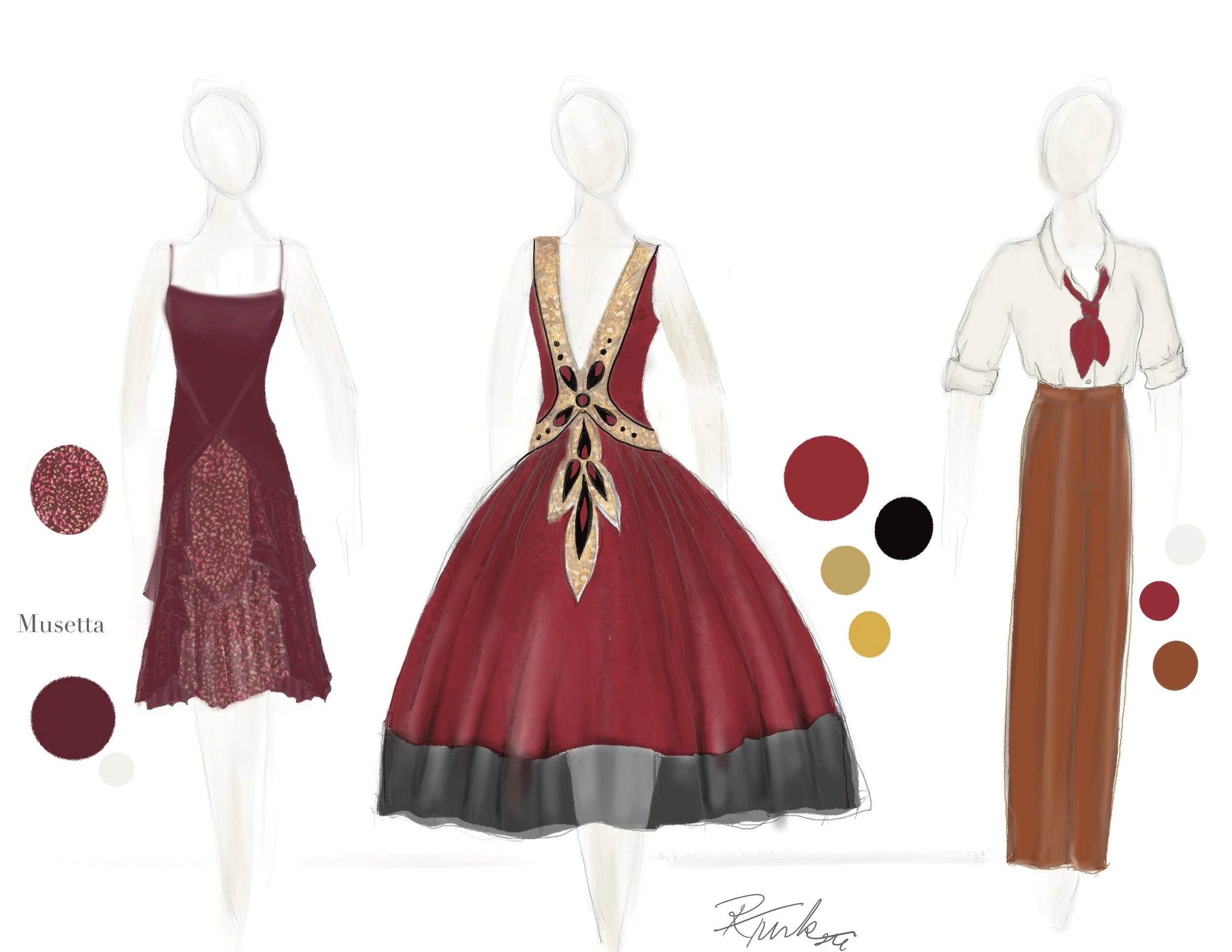 Musetta Rendering- by Rebecca Turk "La Boheme" at BalletMet Columbus