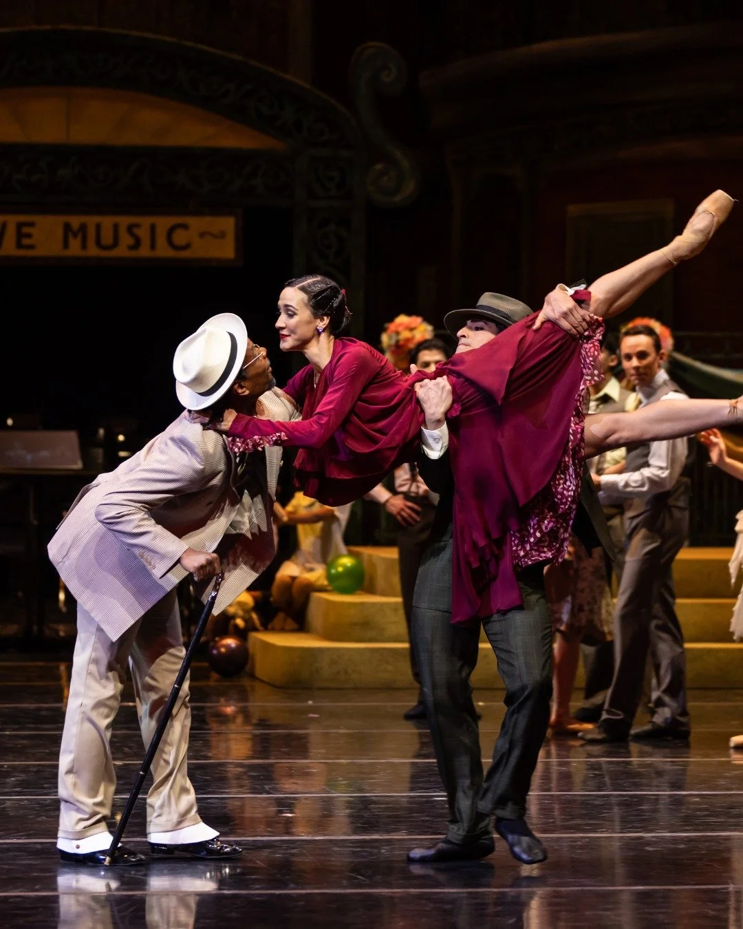 Production Photo of Musetta
Dancers: Francesca Dugarte, Vincent Harris, Sabastian Zamora
Photo by: Jennifer Zamuda
Costume made while under contract with BalletMet Columbus