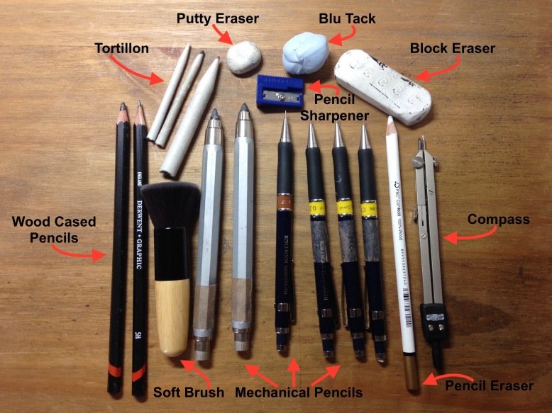 Graphite drawing – tools of the trade — Kate Priestman Art