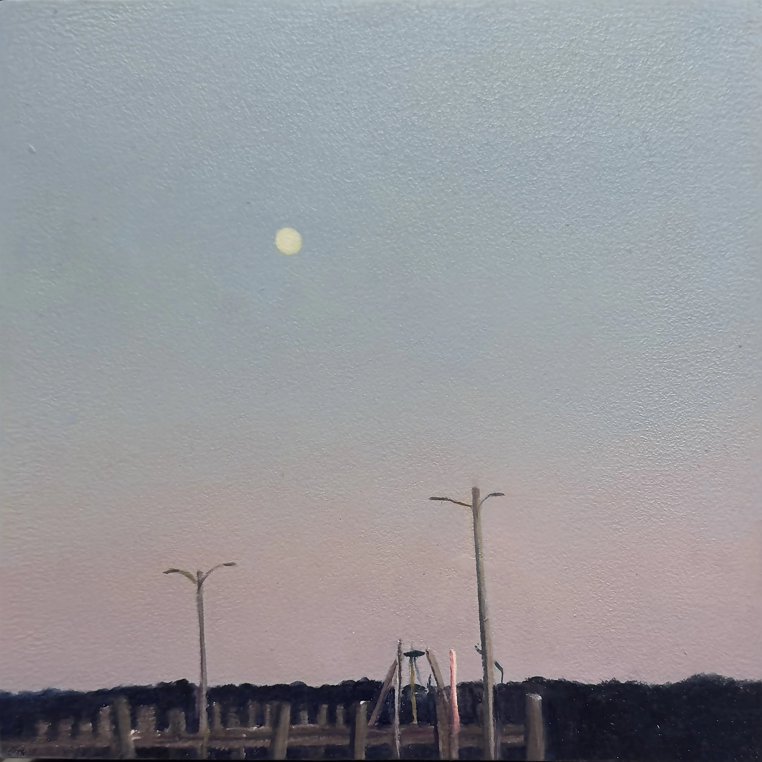 Wellfleet Pier, oil on panel, 8"x8", $650