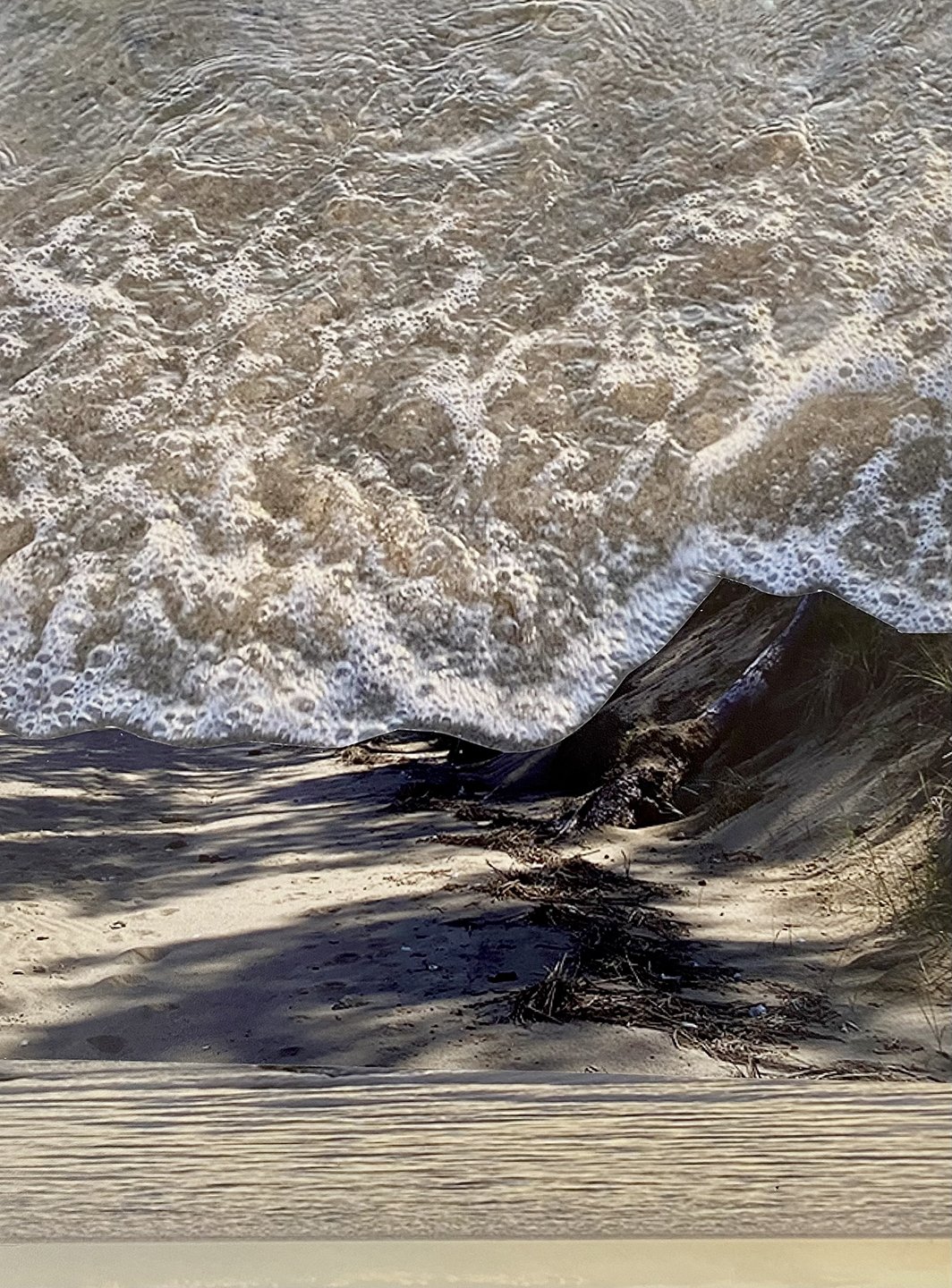 climate change collages are cut photographs and range in size from 7"x9" to 15"x20"