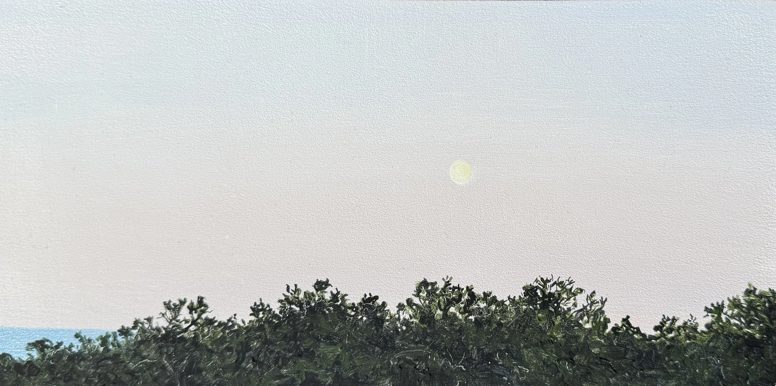 Waxing Moon, oil on panel, 6"x12", $750