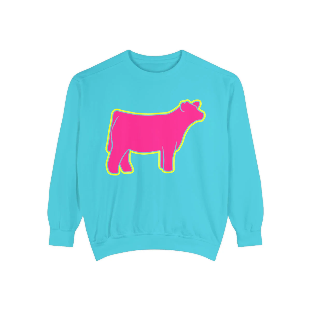 Neon 90s Cow Sweatshirt