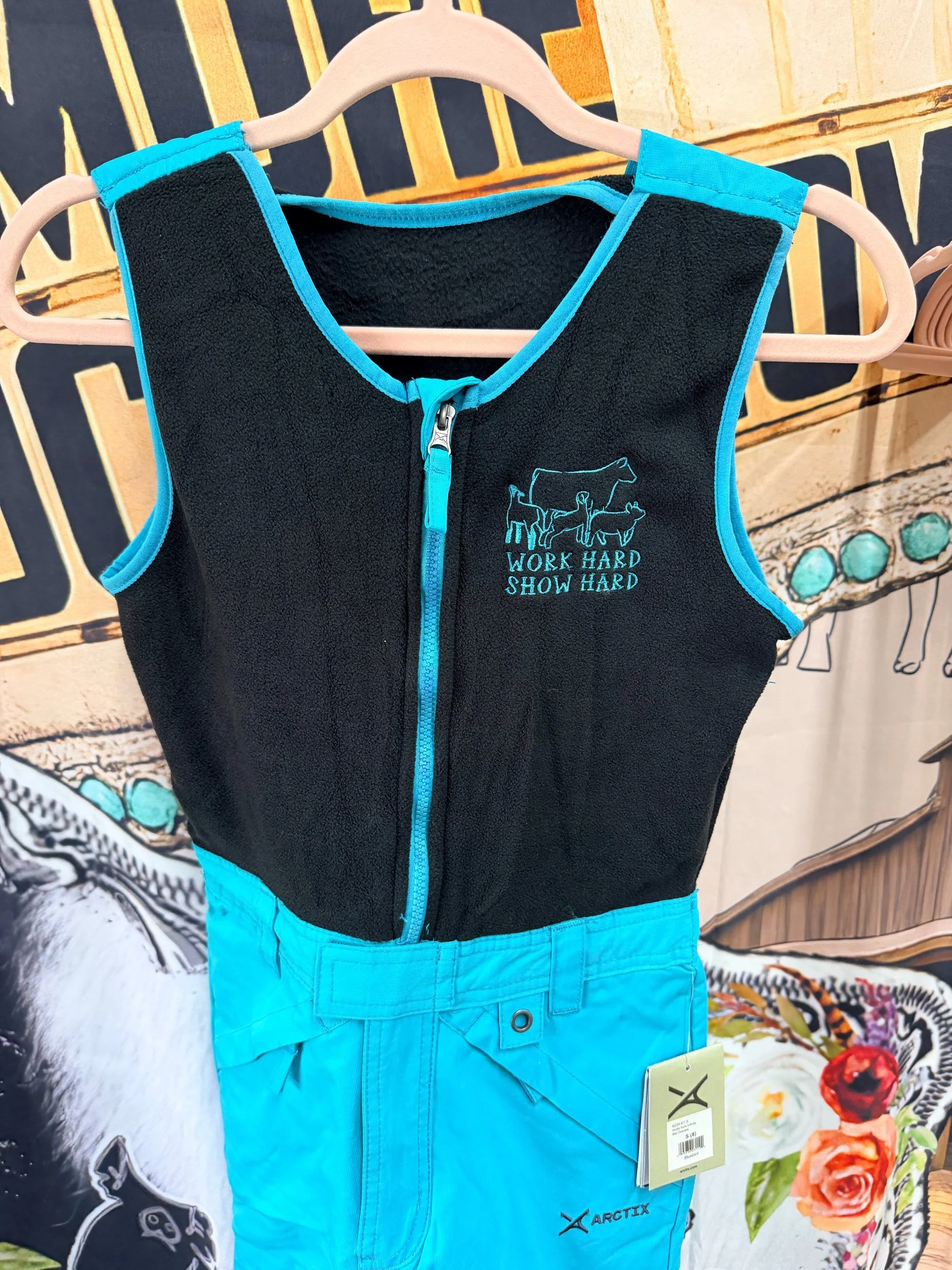 RTS-Turquoise Fleece Top Youth Bib