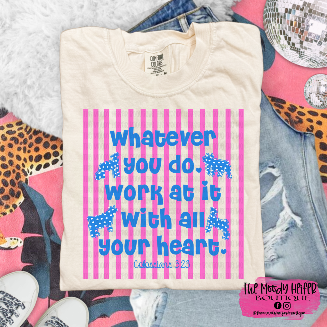 Work at it, all your heart Livestock Comfort Colors Shirt