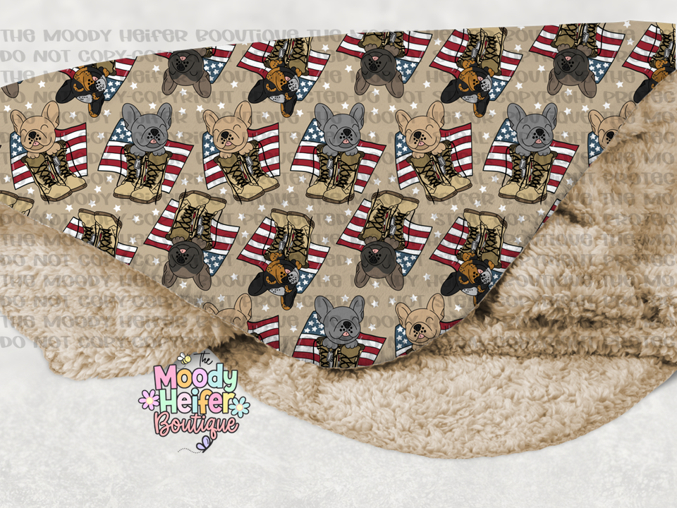 Freedom Frenchies Sherpa Blanket