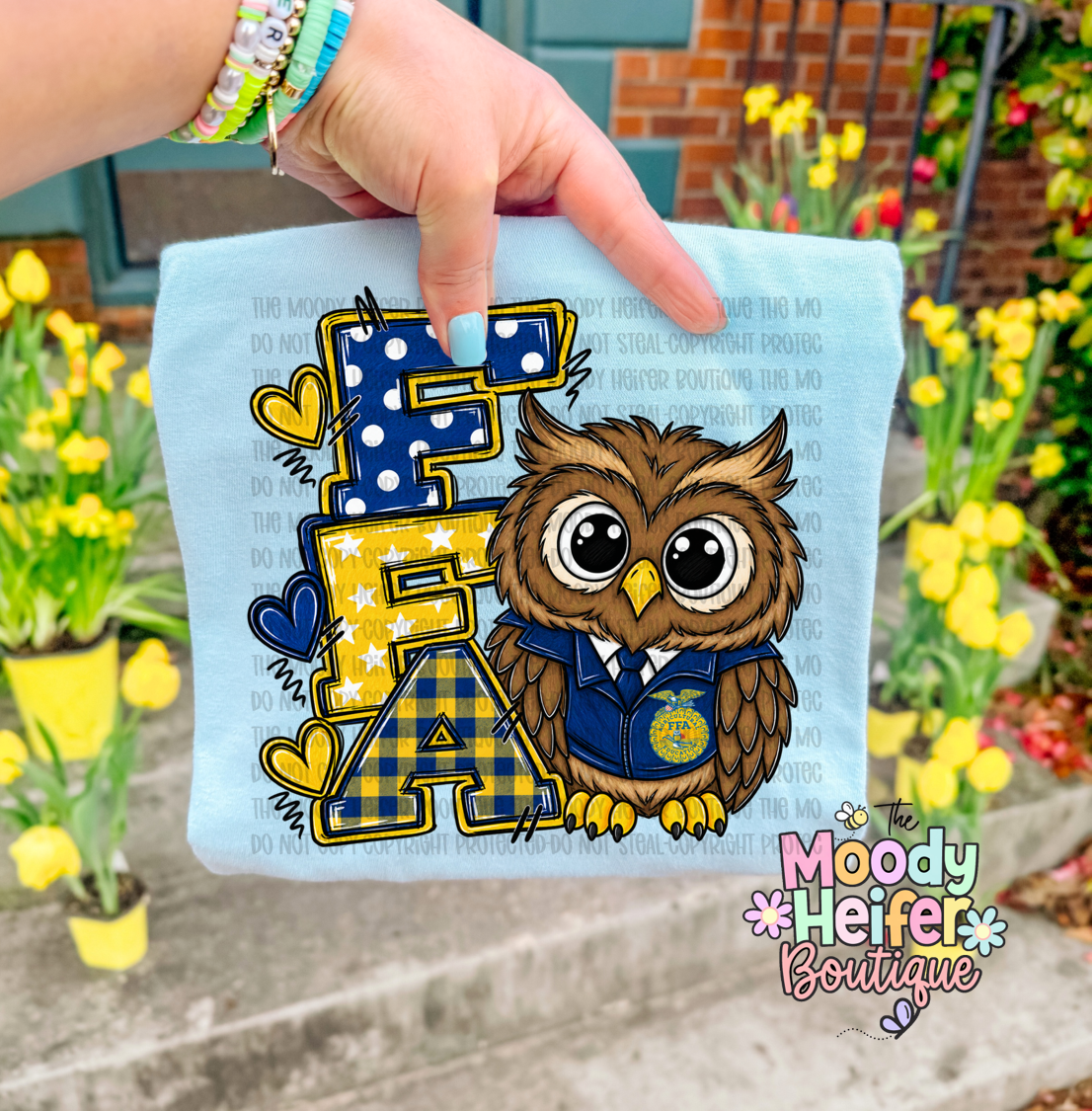FFA Doodle Owl Comfort Colors Shirt