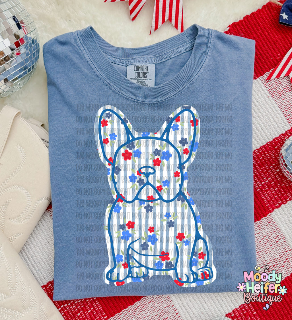 Patriotic Petals Frenchie Comfort Colors Shirt