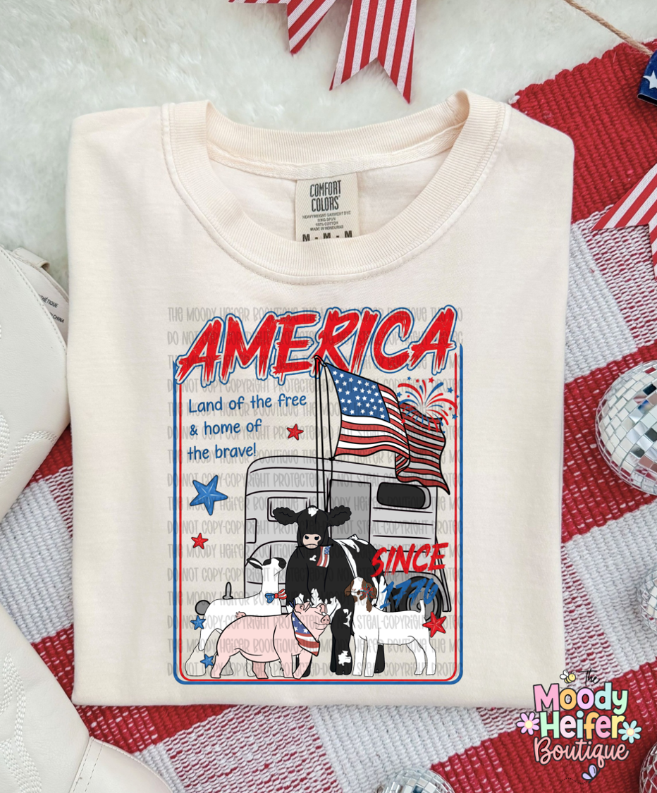 America is 1776 Livestock Comfort Colors Shirt