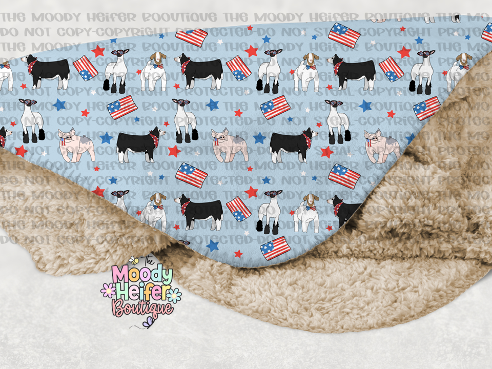Patriotic Parade Sherpa Blanket