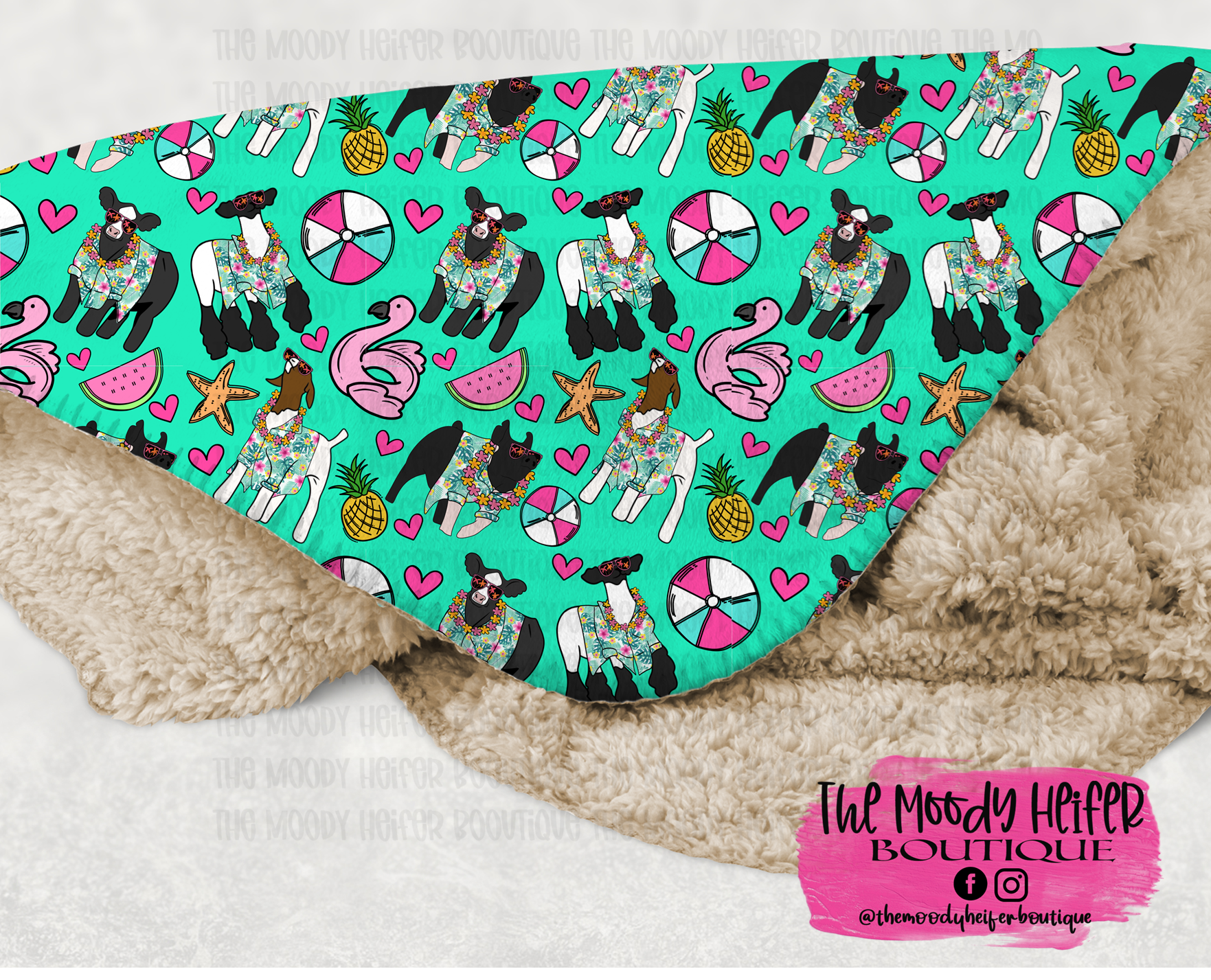 Beachin' Livestock Sherpa Blanket