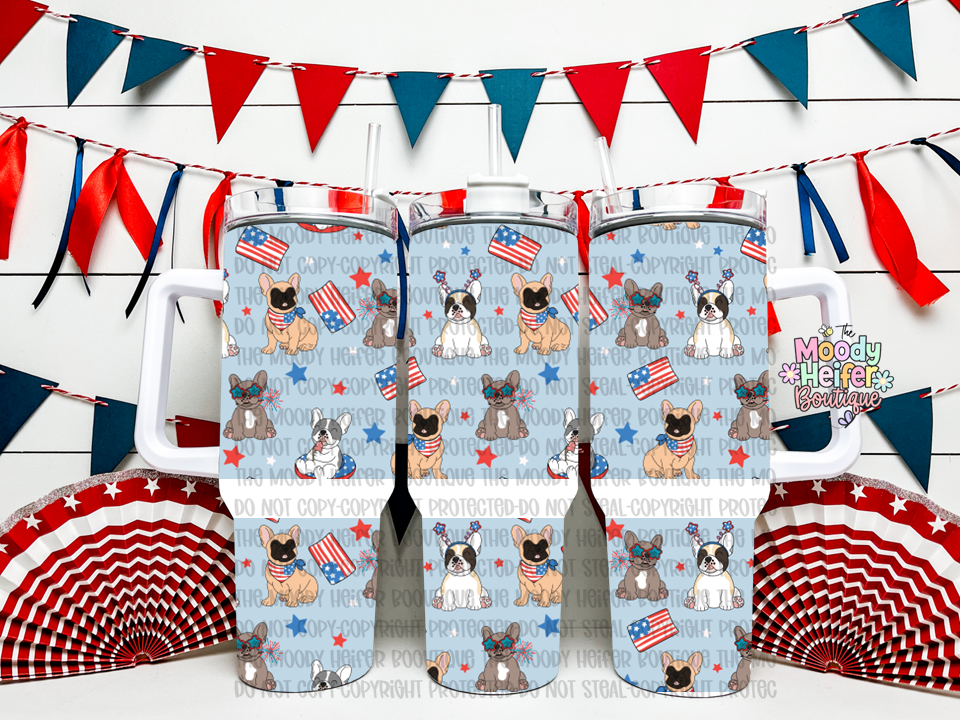 Patriotic Parade Frenchie 40 oz Tumbler