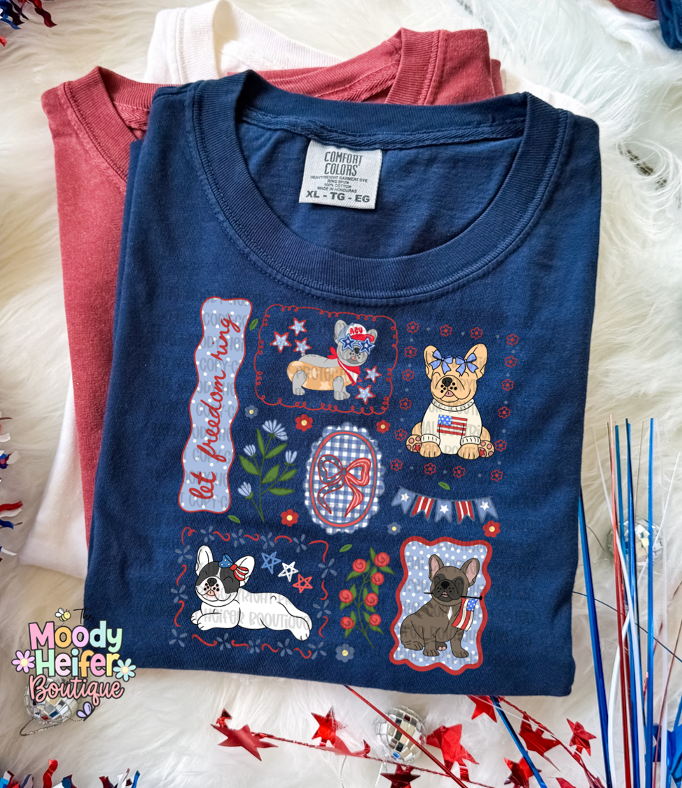 Let Freedom Ring Frenchie Comfort Colors Shirt